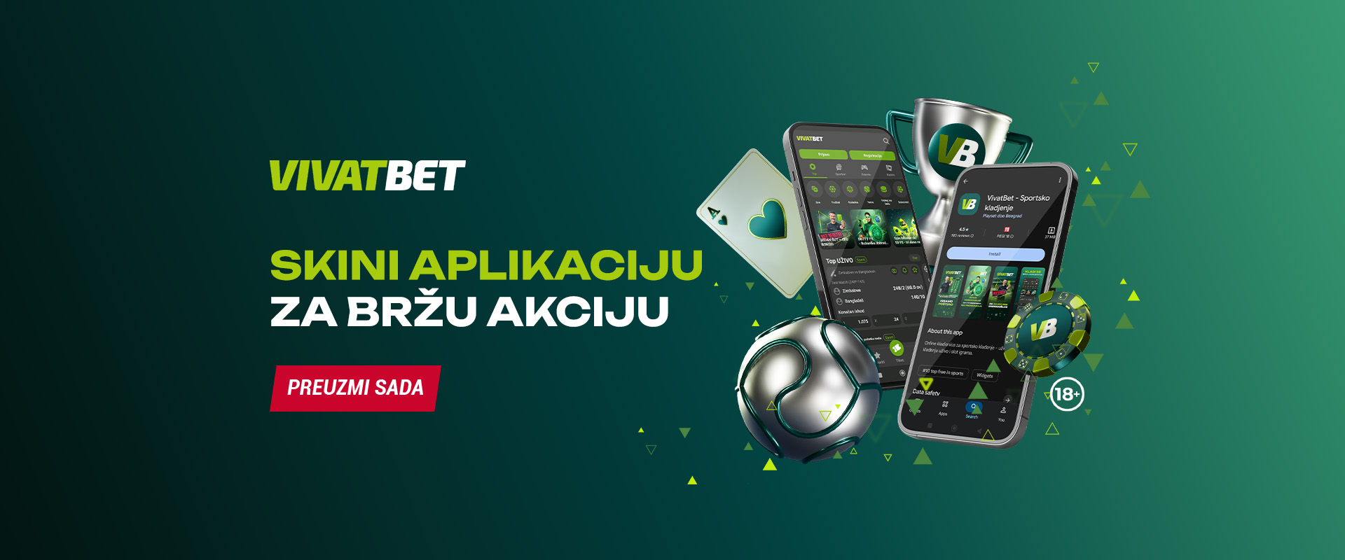 VivatBet mobilna aplikacija: prikaz telefona i ponude platforme